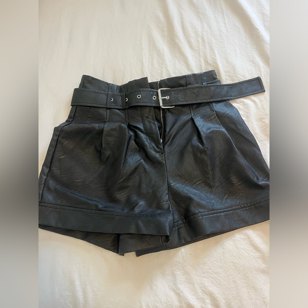 Top Shop Leather Shorts